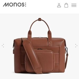 Monos Vegan Leather Duffel Mahogany
